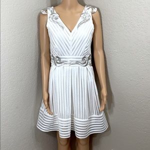Aqua Off White Sleeveless Cocktail Dress Size M